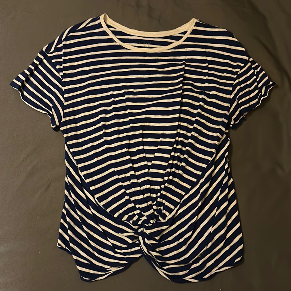 A New Day Brand Women’s Striped Top with Front Knot